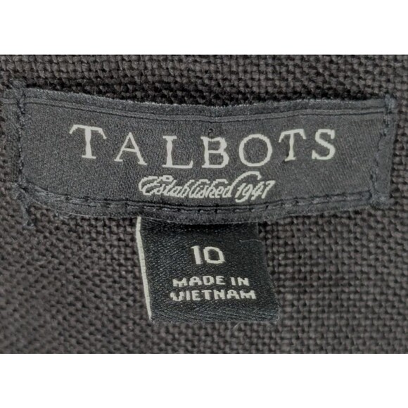 TALBOTS Black Dress Size 10 "Pure Irish Linen" Sheath Minimalist VTG - Picture 3 of 11